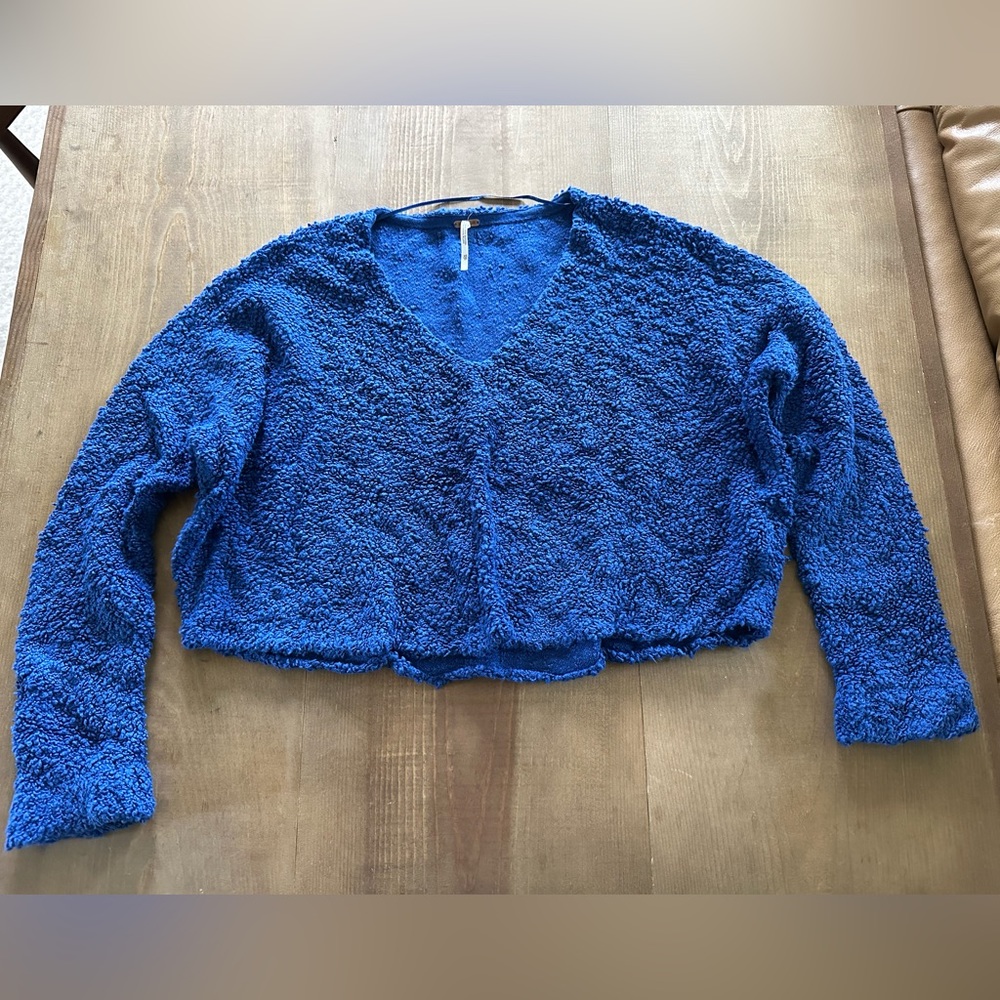 cobalt blue cropped sweater